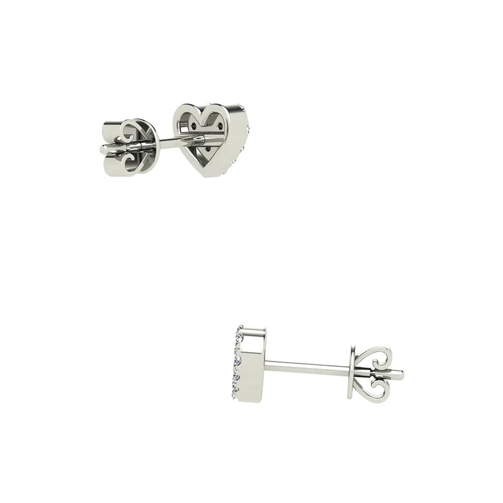 Diamond Heart Stud Earrings in 10K White Gold (1/10 ct. tw.) – Image 2 of 2