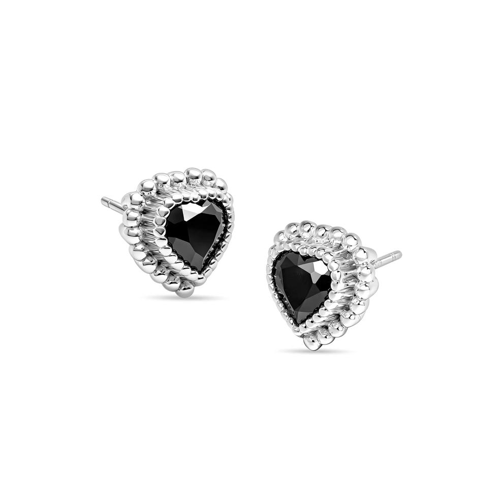 Onyx Beaded Heart Pendant, Earrings, &amp; Ring Boxed Set in Sterling Silver – Image 6 of 11