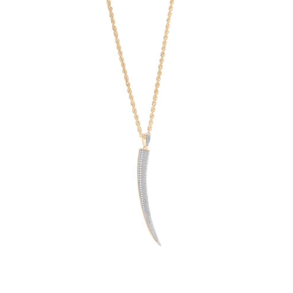 Men's Diamond Tusk Pendant in 10K Yellow Gold (1/2 ct. tw.) – Image 2 of 4