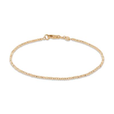 Polished Diamond-Cut Beaded Bracelet in 14K Yellow Gold, 7.5"