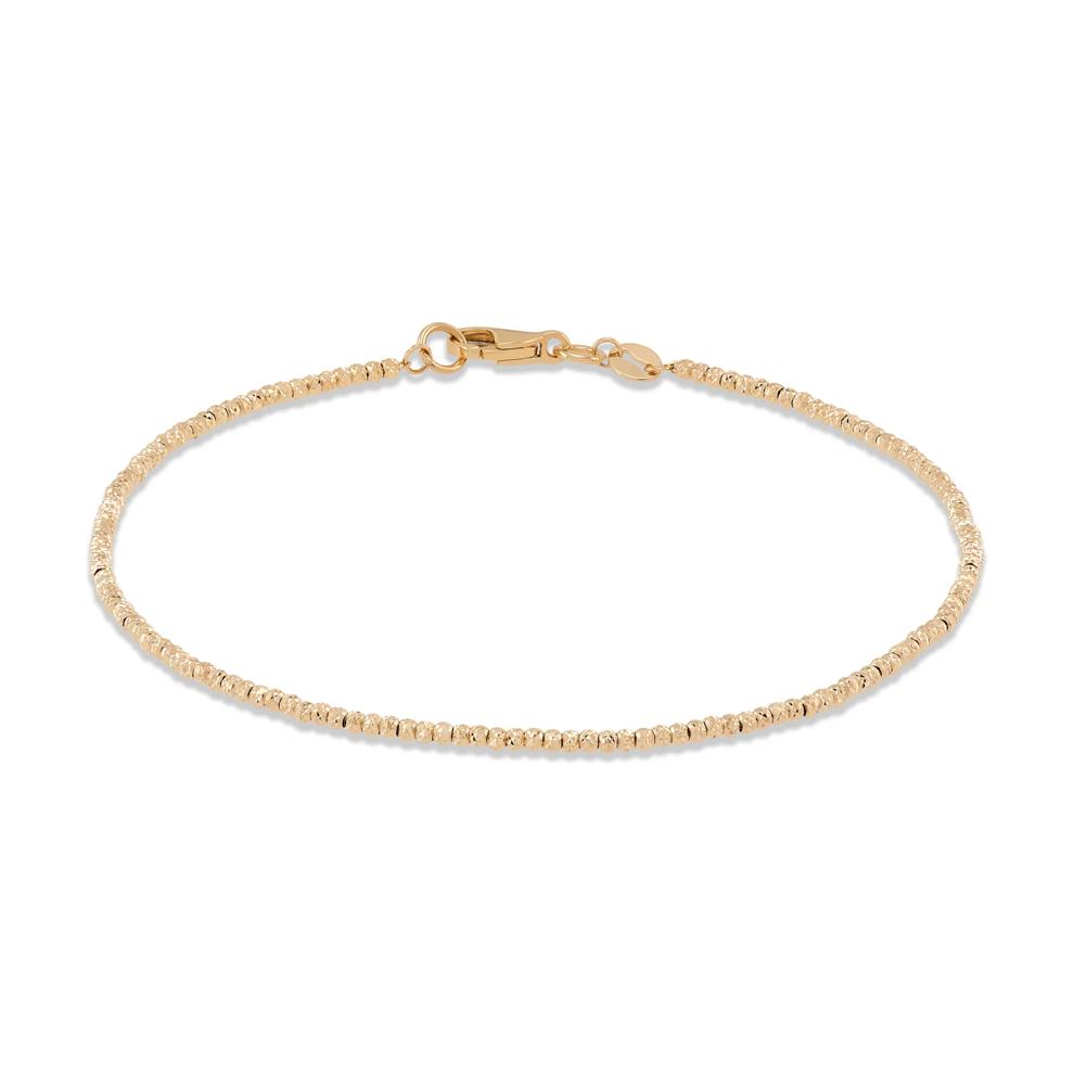 Polished Diamond-Cut Beaded Bracelet in 14K Yellow Gold, 7.5" – Image 1 of 3