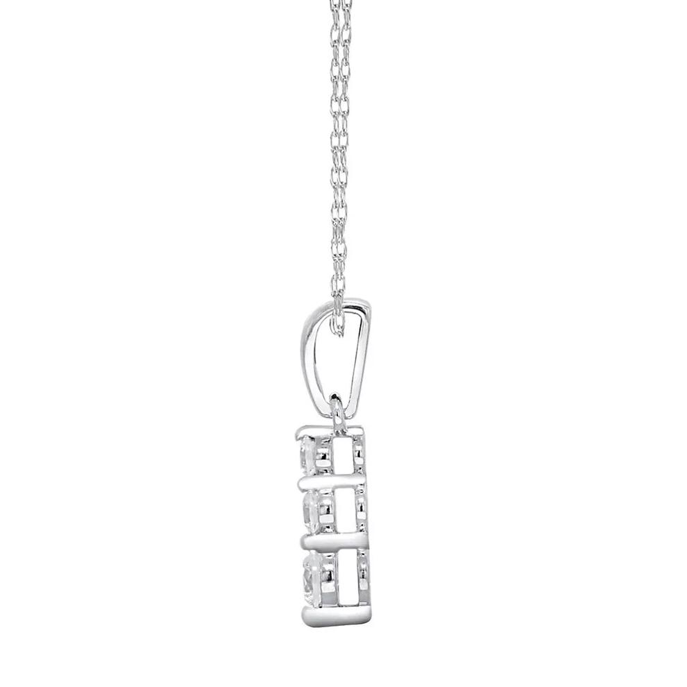 1/4 ct. tw. Diamond Three-Stone Pendant in 10K White Gold – Image 2 of 3