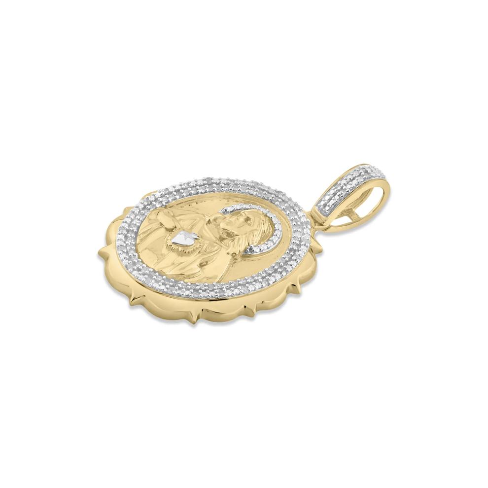 Diamond Religious Charm in 10K Yellow Gold (1/7 ct. tw.) – Image 2 of 2