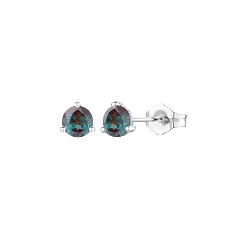 Lab-Created Alexandrite Stud Earrings in 10K Yellow Gold – Image 1 of 1
