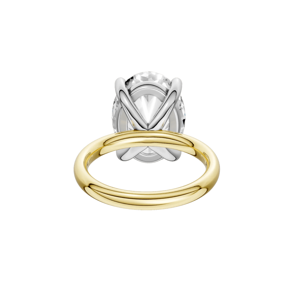 Lab Grown Diamond Oval Solitaire Ring in 14K Yellow &amp; White Gold (7 ct.) – Image 5 of 5