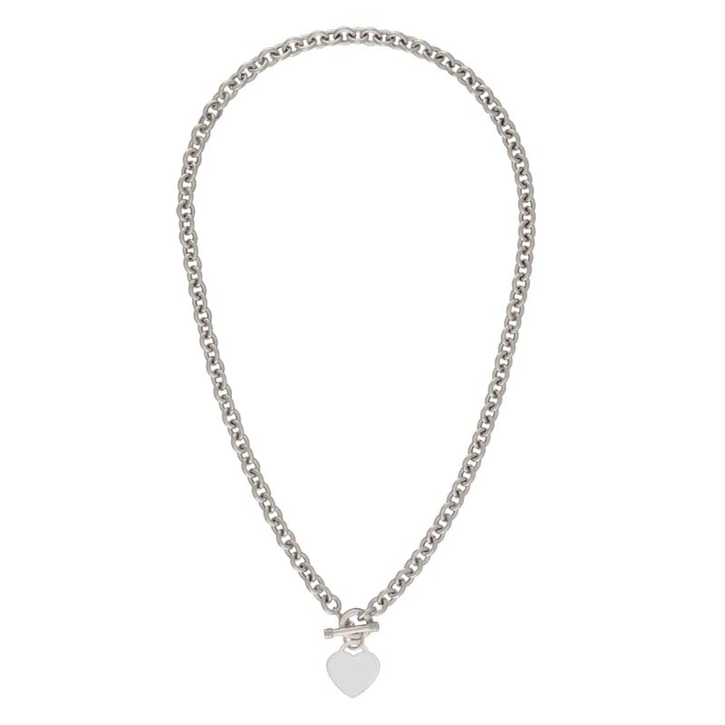 Heart Toggle Necklace with Rolo Chain in Sterling Silver, 17&rdquo; – Image 2 of 3