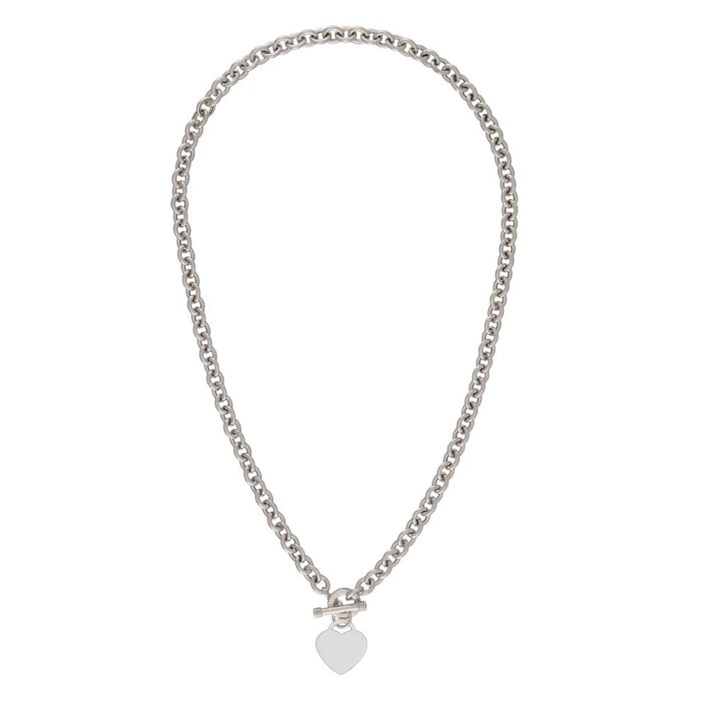 Heart Toggle Necklace with Rolo Chain in Sterling Silver, 17&rdquo; – Image 2 of 3