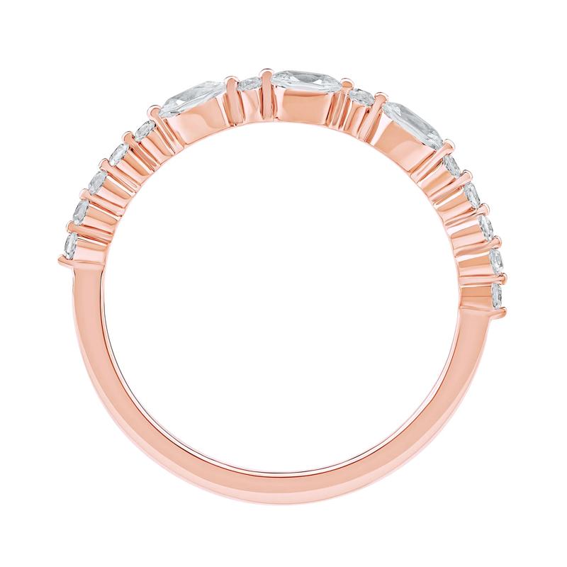 Lab Grown Diamond Oval Band in 10K Rose Gold &#40;1/2 ct. tw.&#41; – Image 2 of 4