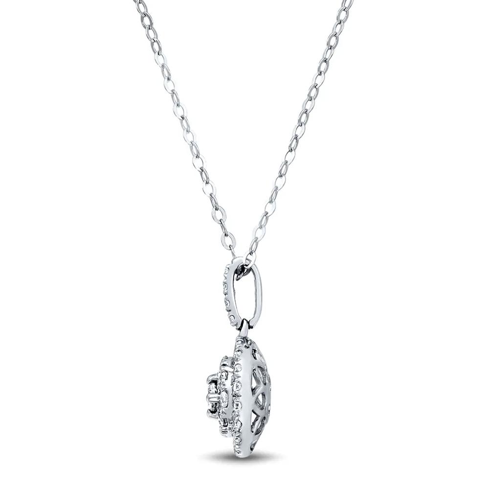 Lab Grown Diamond Round Cluster Pendant in 14K White Gold (5/8 ct. tw.) – Image 2 of 2