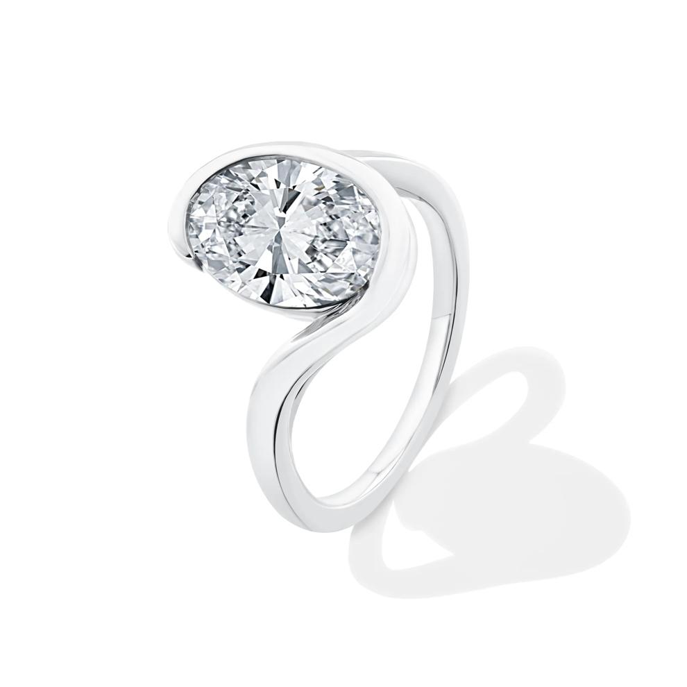 Lab Grown Diamond Oval Solitaire Engagement Ring in 14K White Gold (3 ct.) – Image 4 of 4