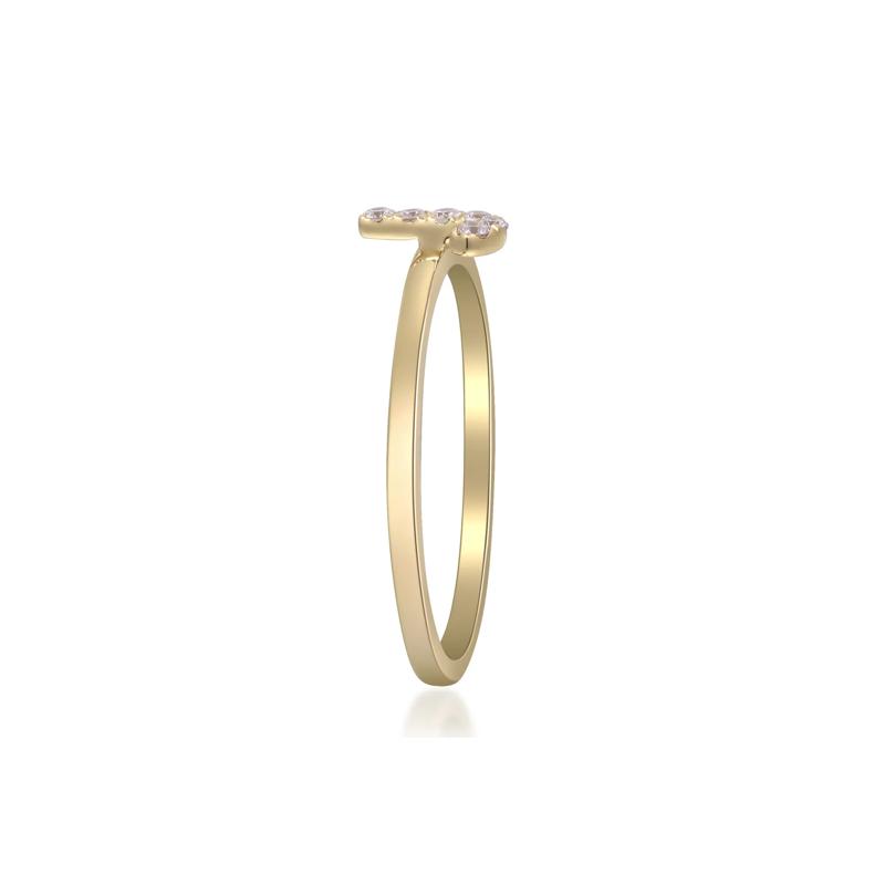 Diamond Accent &quot;J&quot; Initial Ring in 10K Yellow Gold – Image 3 of 4