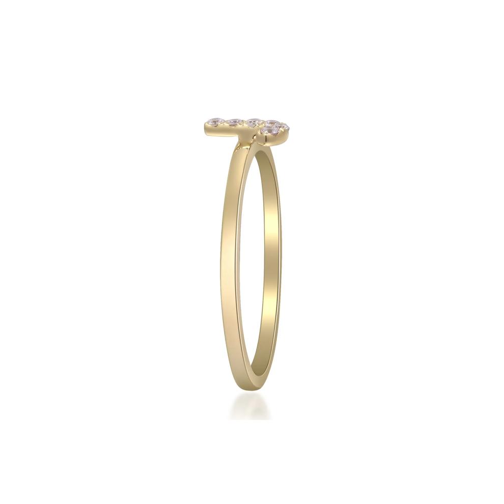 Diamond Accent "J" Initial Ring in 10K Yellow Gold – Image 3 of 4