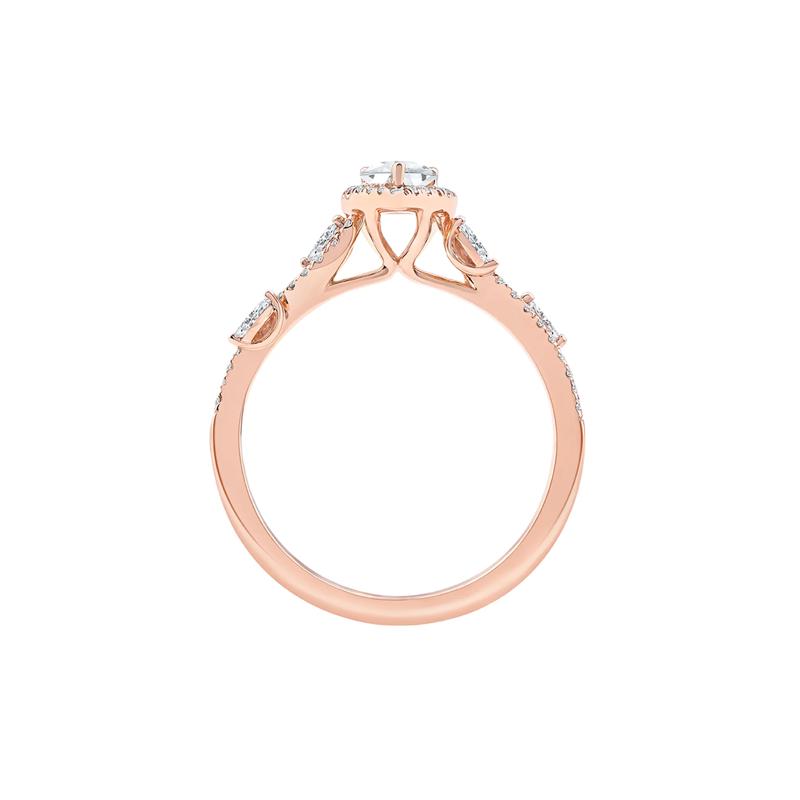 Pear-Shaped Diamond Engagement Ring with Halo in 14K Rose Gold &#40;3/4 ct. tw.&#41; – Image 2 of 4