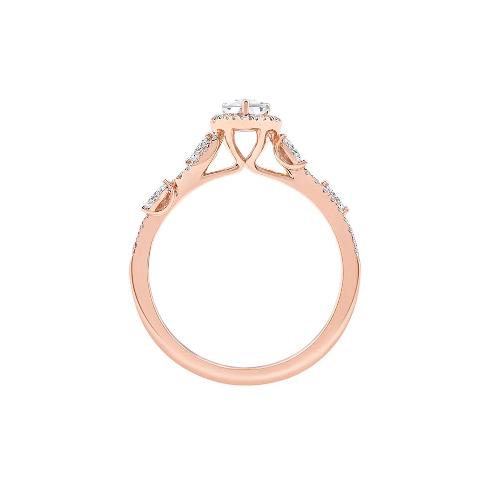 Pear-Shaped Diamond Engagement Ring with Halo in 14K Rose Gold (3/4 ct. tw.) – Image 2 of 4
