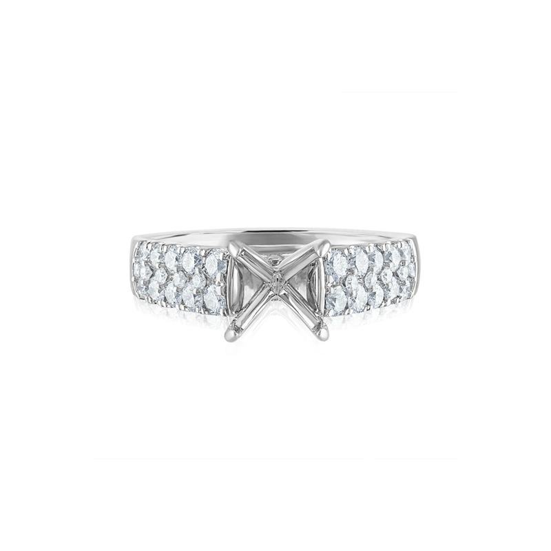 1 ct. tw. Lab Grown Diamond Semi-Mount Engagement Ring in 14K White Gold &#40;Setting Only&#41; – Image 4 of 6