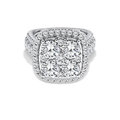 Lab Grown Diamond Halo Center Composite Engagement Ring in 10K White Gold (5 ct. tw.)