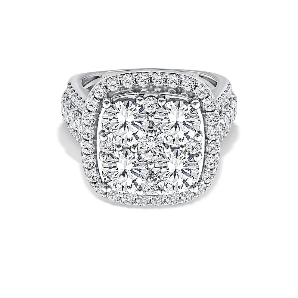 Lab Grown Diamond Halo Center Composite Engagement Ring in 10K White Gold (5 ct. tw.) – Image 1 of 4