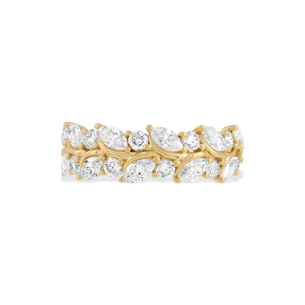 Lab Grown Diamond Marquise &amp; Round Band in 10K Yellow Gold (1 1/2 ct. tw.) – Image 1 of 4