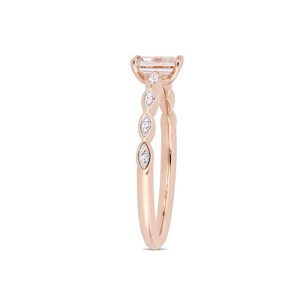 Emerald-Cut Morganite Ring in 10K Rose Gold – Image 3 of 5