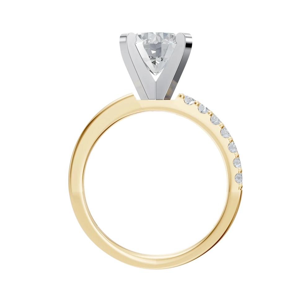 Lab Grown Diamond Semi-Mount Engagement Ring in 14K Yellow and White Gold (1/3 ct. tw.) – Image 5 of 6