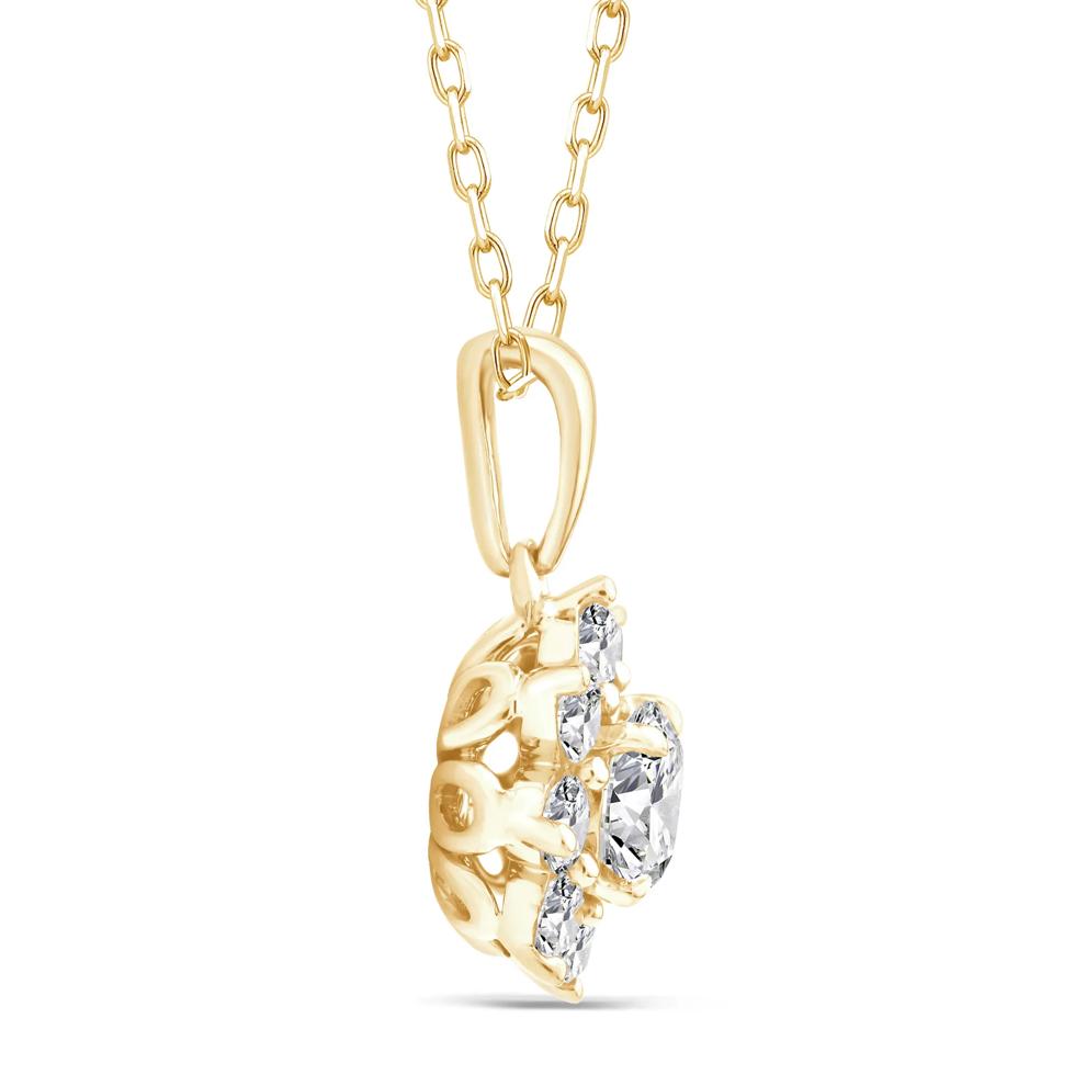 Lab Grown Diamond Starburst Pendant in 10K Yellow Gold (3/4 ct. tw.) – Image 2 of 3