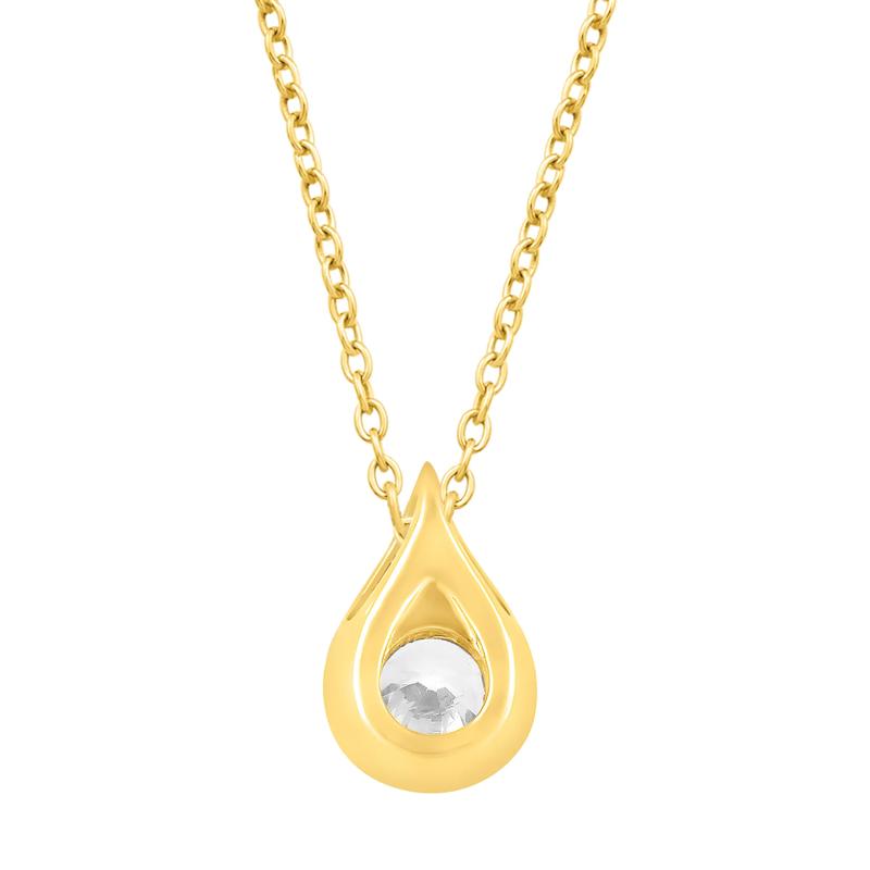Lab Grown Diamond Tear Drop Pendant in 14K Yellow Gold &#40;1/4 ct. tw.&#41; – Image 3 of 3