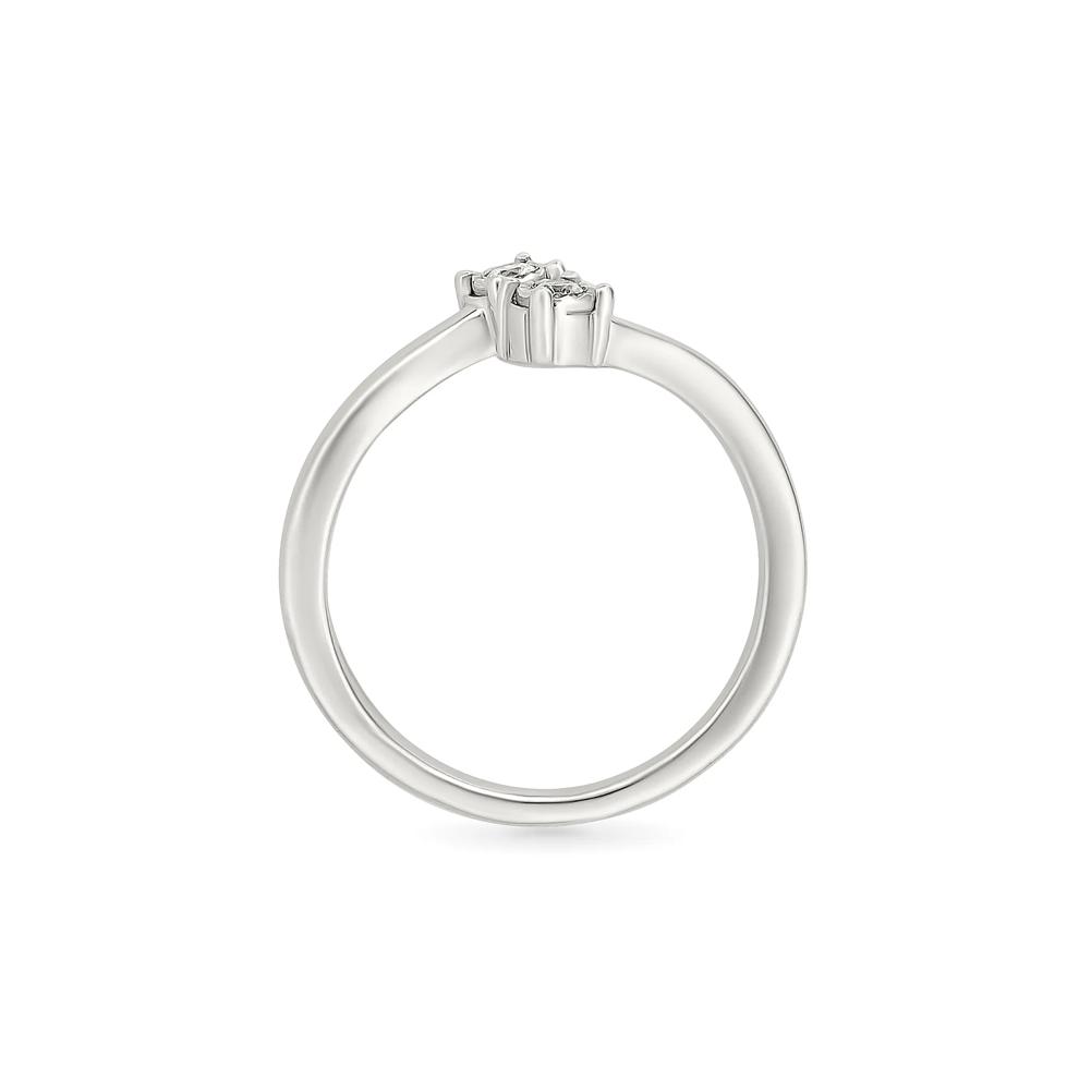 Diamond Accent Two-Stone Bypass Pinky Ring in Sterling Silver – Image 2 of 5
