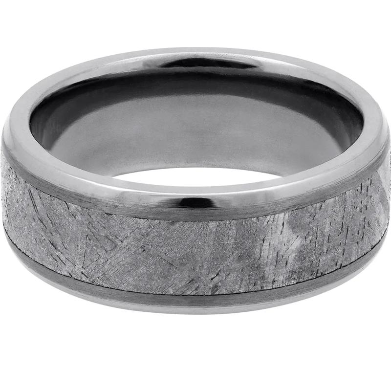 Men&rsquo;s Meteorite Wedding Band in Tantalum, 8mm – Image 1 of 4