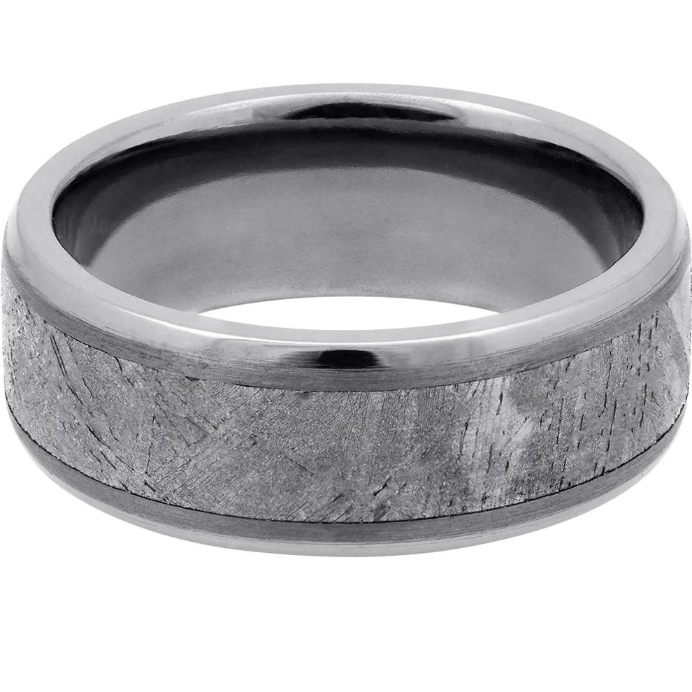 Men&rsquo;s Meteorite Wedding Band in Tantalum, 8mm – Image 1 of 4