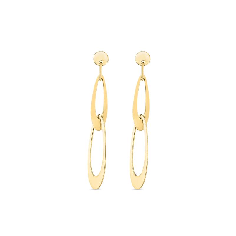 Oval Link Drop Earrings in 14K Yellow Gold – Image 2 of 4