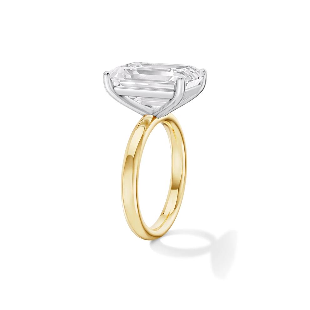 Lab Grown Diamond Emerald-Cut Solitaire Ring in 14K Yellow &amp; White Gold (8 ct.) – Image 3 of 4