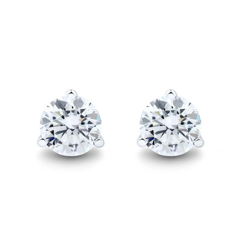 Lab Grown Diamond Martini Stud Earrings in 14K White Gold &#40;2 ct. tw.&#41;  – Image 2 of 3
