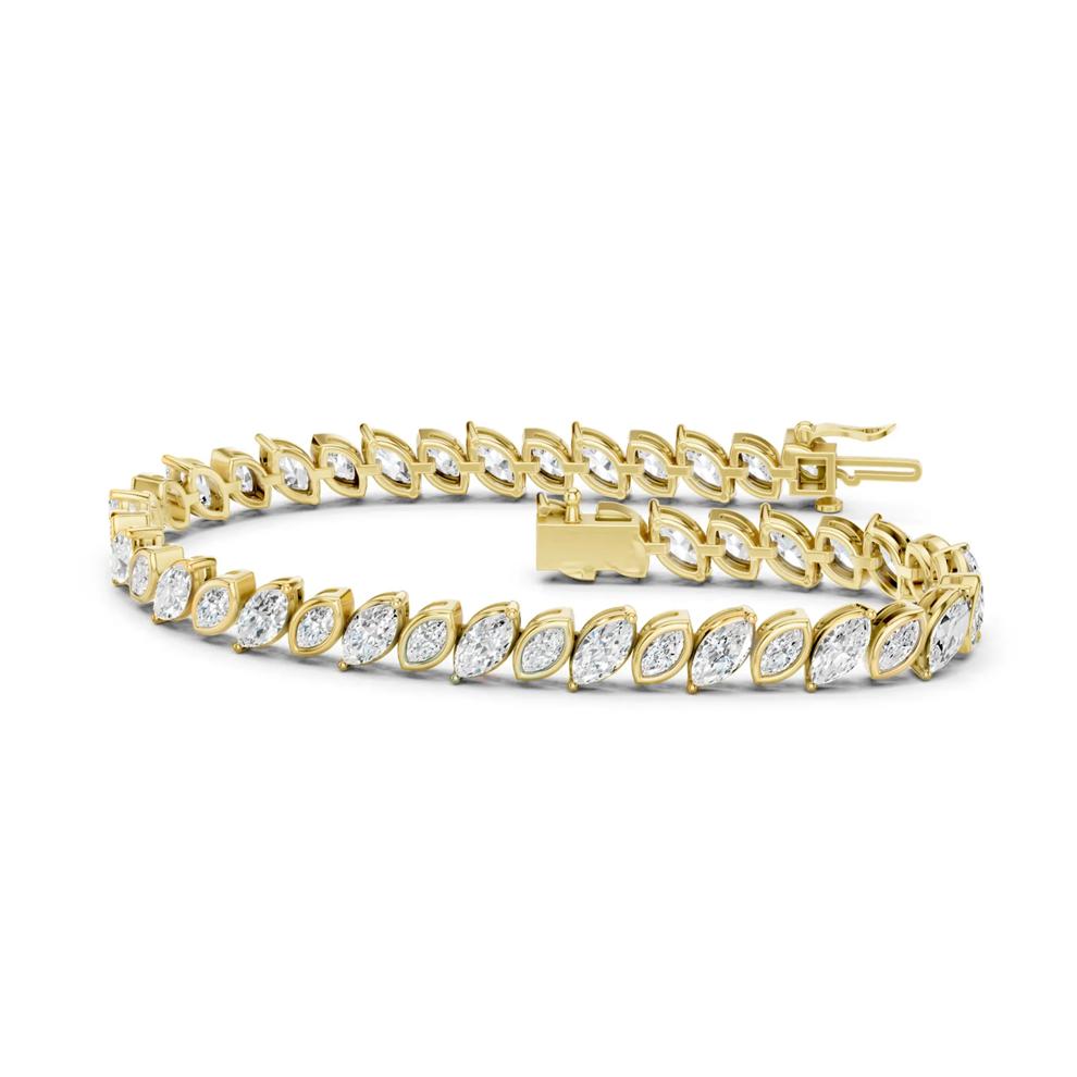 Lab Grown Diamond Marquise Bracelet in 14K Yellow Gold (7 ct. tw.) – Image 2 of 2