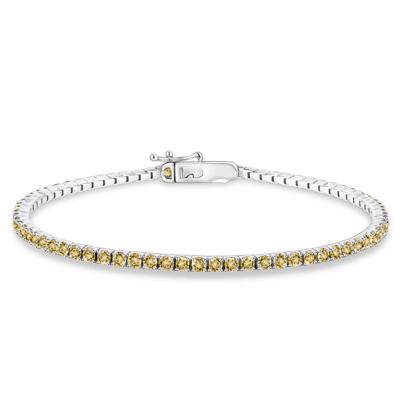 Citrine Stack Bracelet in Sterling Silver, 2MM, 7"