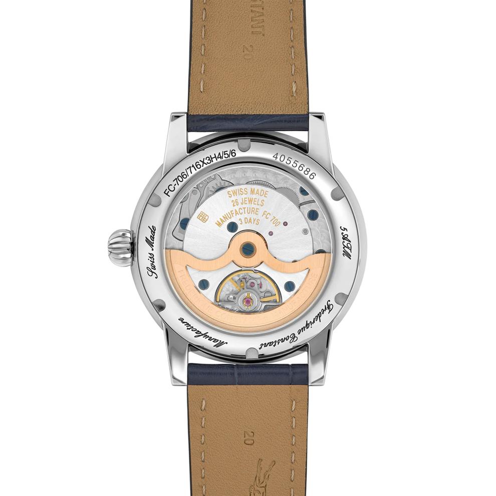 Men's Moonphase Watch With a Blue Leather Strap – Image 2 of 3