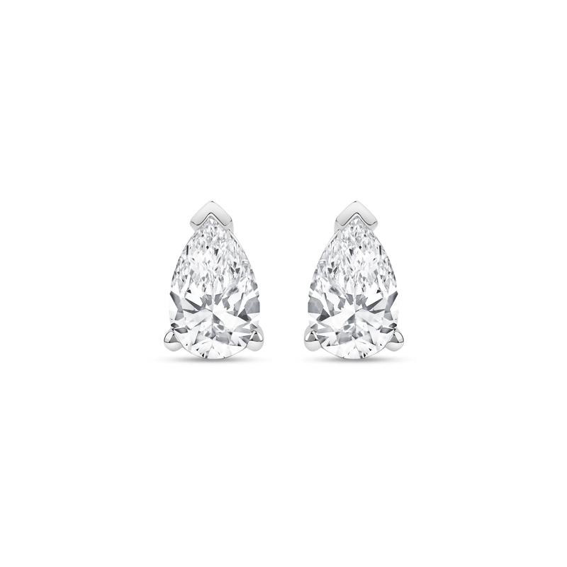 Lab Grown Diamond Pear-Shaped Solitaire Stud Earrings in 14K White Gold &#40;2 ct. tw.&#41; – Image 2 of 3