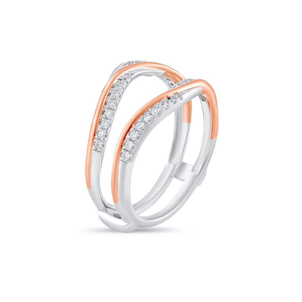 Diamond Insert Ring in 10K White &amp; Rose Gold (1/4 ct. tw.) – Image 4 of 4