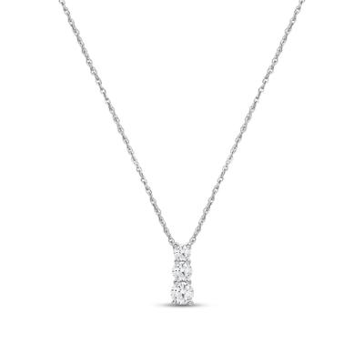 Lab Grown Three-Stone Diamond Pendant in 14K Gold