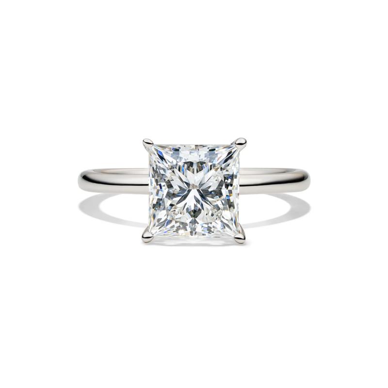 Lab Grown Diamond Princess-Cut Solitaire Engagement Ring in Platinum &#40;3 ct.&#41; – Image 1 of 4
