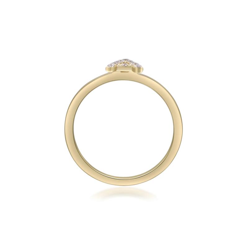 Diamond Accent &quot;A&quot; Initial Ring in 10K Yellow Gold – Image 2 of 5