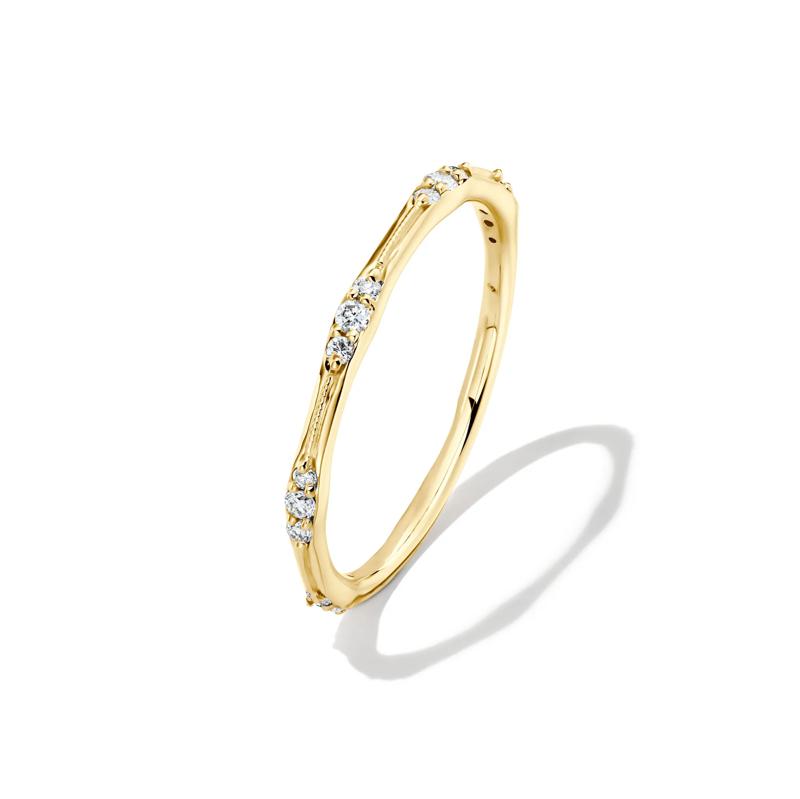 Lab Grown Diamond Milgrain Stack Band in 10K Yellow Gold &#40;1/7 ct. tw.&#41; – Image 4 of 4