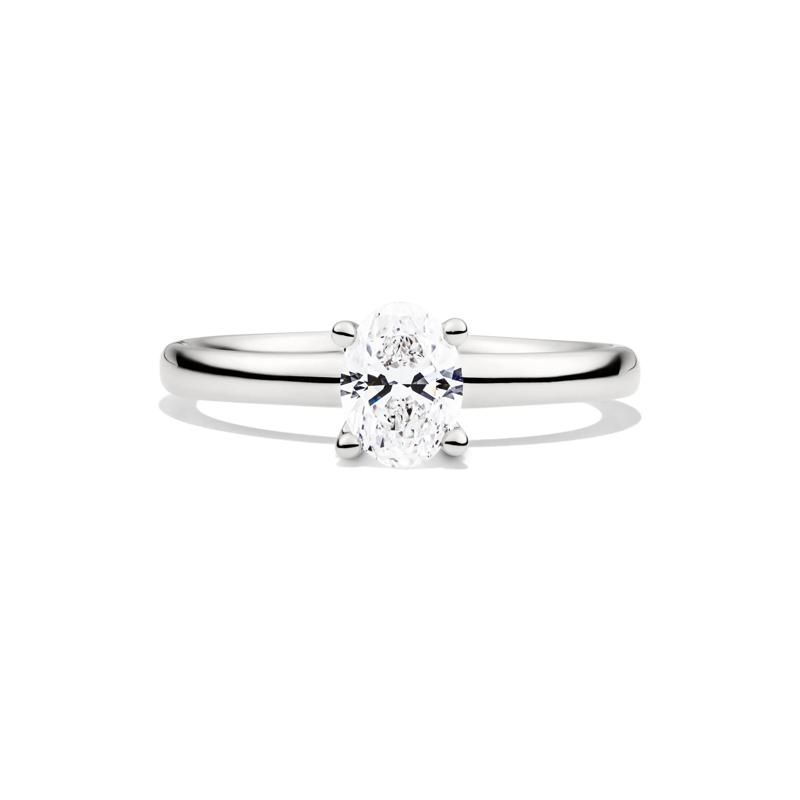 Diamond Oval Solitaire Engagement Ring in 14K White Gold &#40;3/4 ct.&#41; – Image 1 of 5