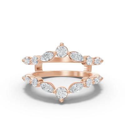 Lab Grown Diamond Marquise Insert Ring in 14K Rose Gold (1 ct. tw.)