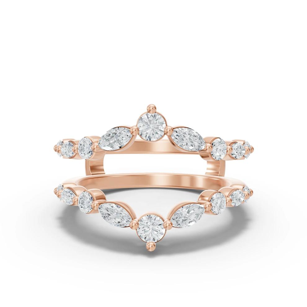 Lab Grown Diamond Marquise Insert Ring in 14K Rose Gold (1 ct. tw.) – Image 1 of 4