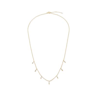 Diamond Station Necklace in 14K Yellow Gold (1/10 ct. tw.)