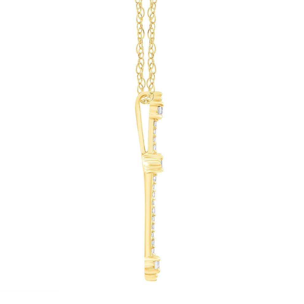 Diamond Cross Pendant in 14K Yellow Gold (1/4 ct. tw.) – Image 2 of 3
