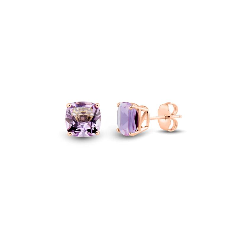 Amethyst Stud Earrings in 10K Rose Gold – Image 1 of 2