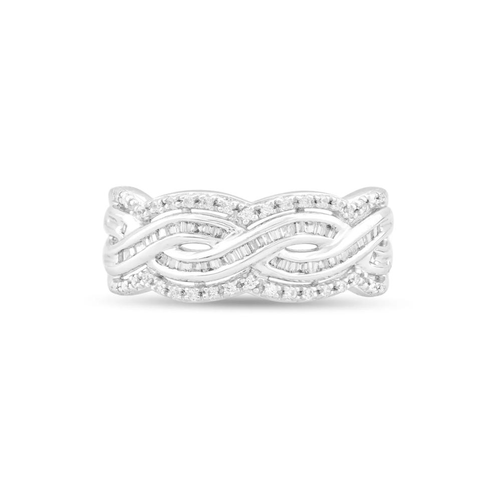 Braided Diamond Ring in Sterling Silver (1/3 ct. tw.) – Image 1 of 5