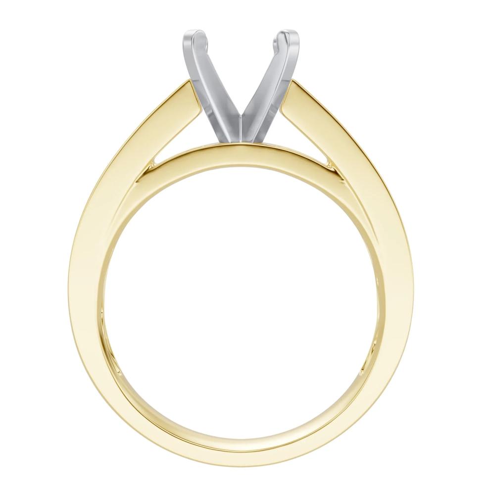 Wide Cathedral Semi-Mount Engagement Ring in 14K Gold, 4.1MM (Setting Only) – Image 4 of 6