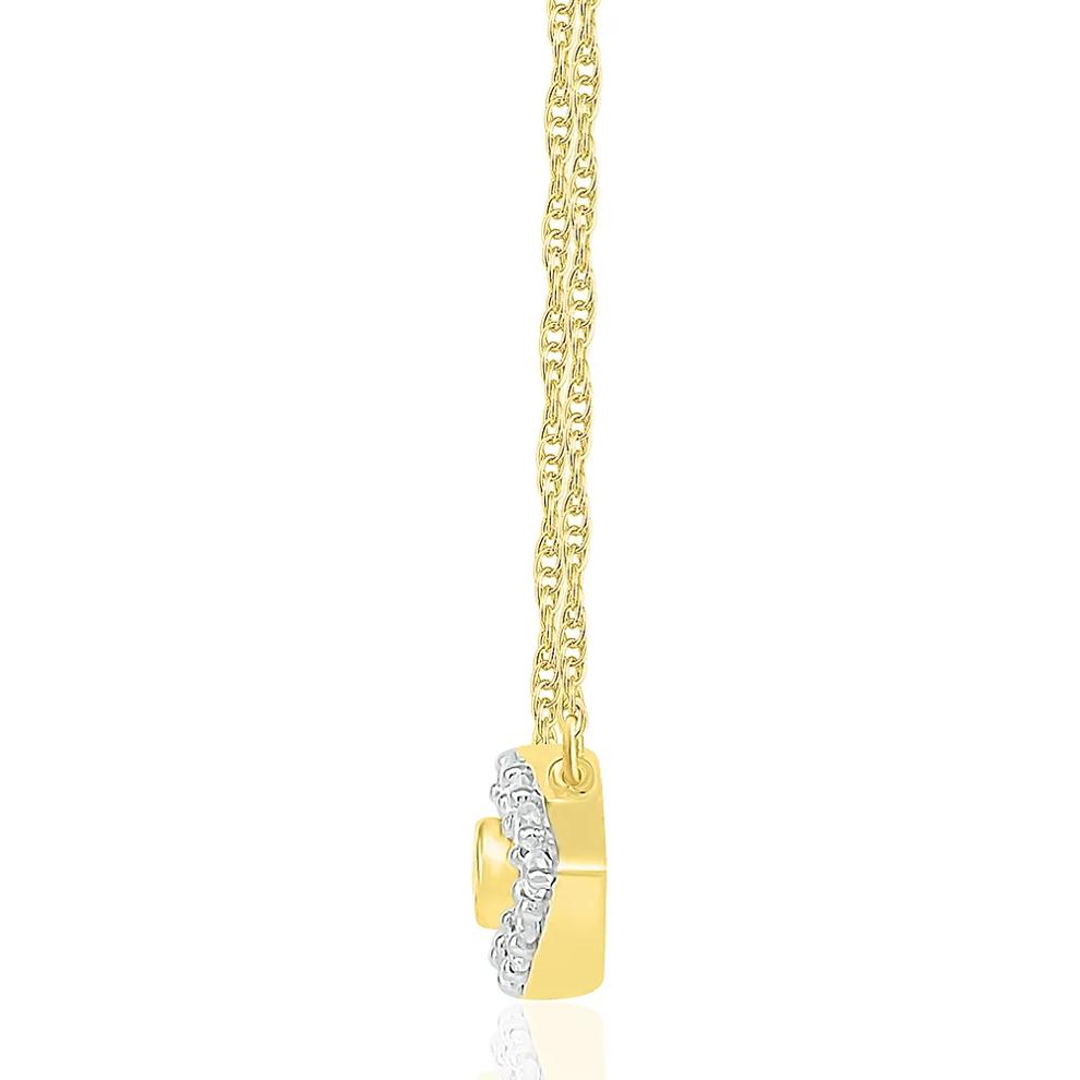Diamond Evil Eye Necklace in 10K Yellow Gold (1/10 ct. tw.) – Image 2 of 2